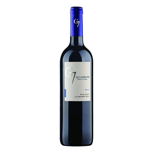 G7 merlot wine 750ml glass bottle