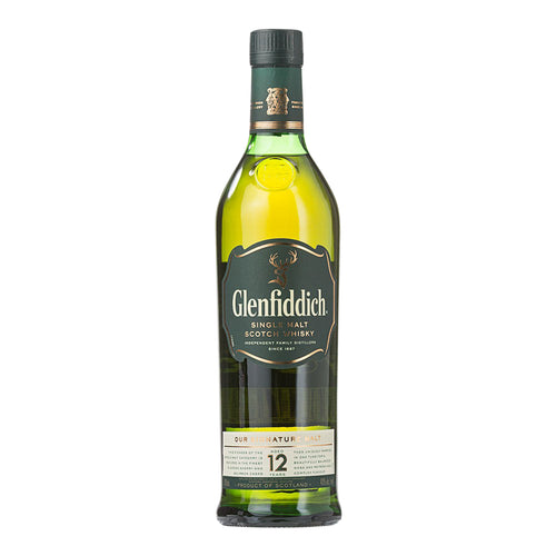 Glenfiddich 12 YO whisky 700ml glass bottle