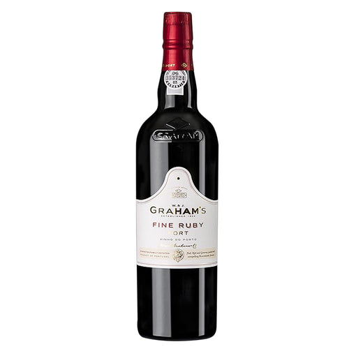 Graham's fine ruby port wine 750ml glass bottle