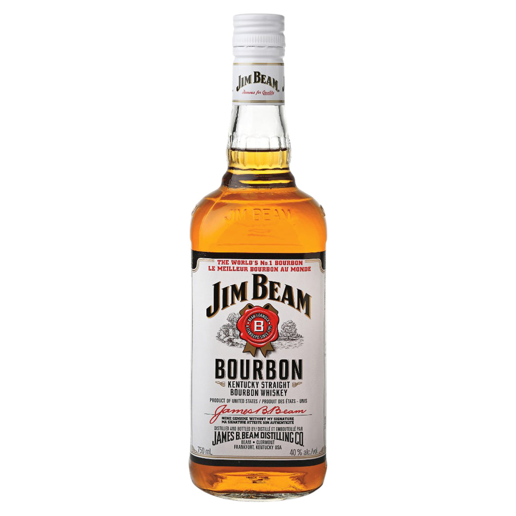 Jim beam white bourbon whisky 750ml glass bottle